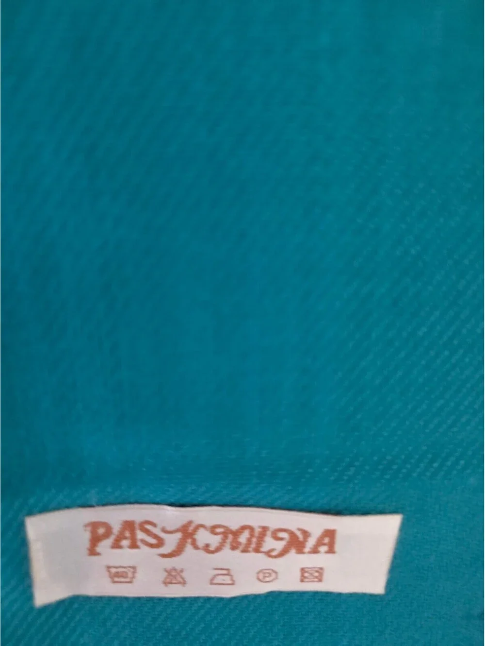 Teal Pashmina Shawl Scarf with Fringe Edges